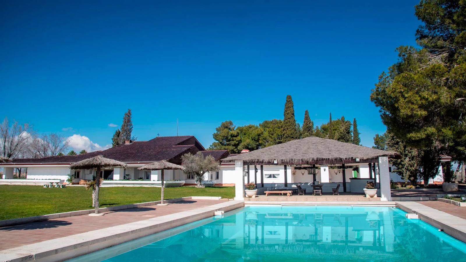 Piscina y pérgola